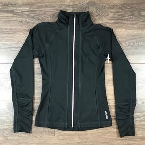Reebok Women’s Sporty Style Activewear Full Zip Black Fitted Runner Jacket Sz XS